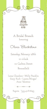 Striped Curly Frame Chocolate & Lime Invitation