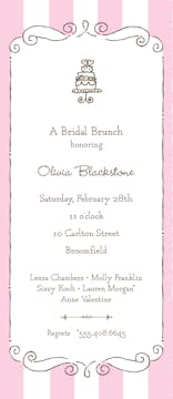 Striped Curly Frame Chocolate & Pink Invitation