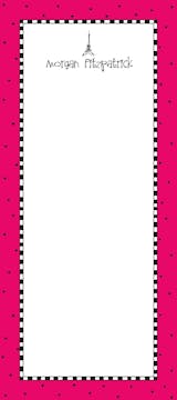 Checks And Dots Hot Pink Notepad