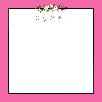 Floral Garland Deep Pink Notepad