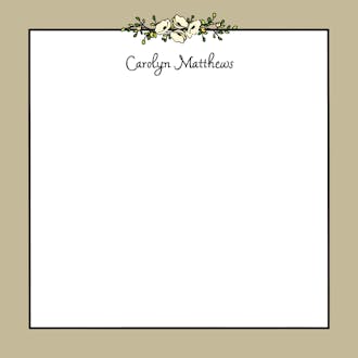 Floral Garland Taupe Notepad
