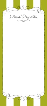 Striped Curly Frame Olive Notepad