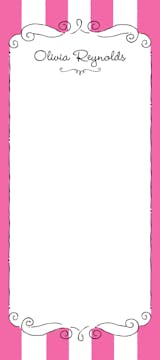 Striped Curly Frame Pink Notepad