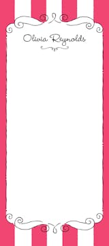 Striped Curly Frame Coral Notepad