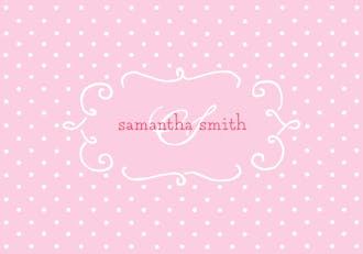 Swirl Frame & Dots Pink Folded Note