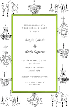 Chandeliers Lime Invitation