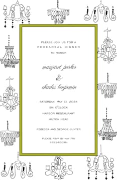 Chandeliers Olive Invitation