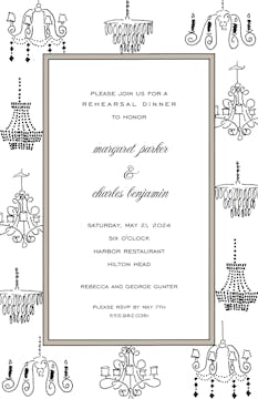 Chandeliers Taupe Invitation