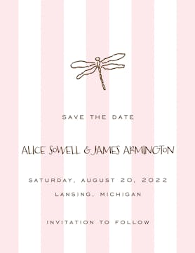 Classic Stripes Pink Invitation