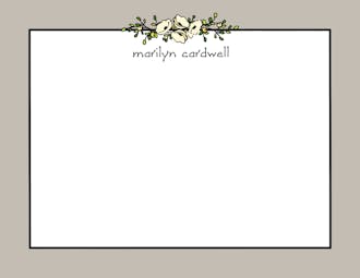 Floral Garland Taupe Flat Note
