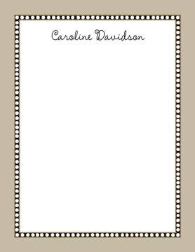Beaded Border Taupe Notepad