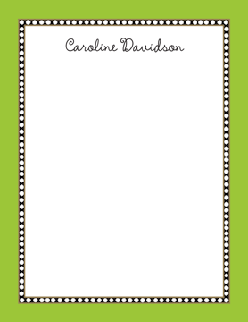 Beaded Border Lime Notepad