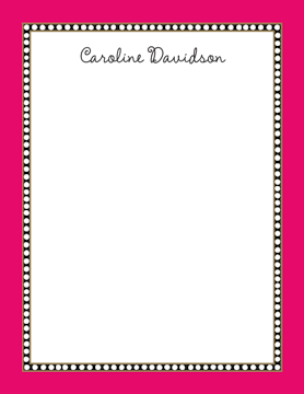 Beaded Border Hot Pink Notepad