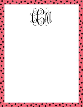 Dotted Edge Coral And Black Notepad