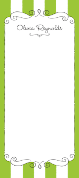 Striped Curly Frame Lime Notepad