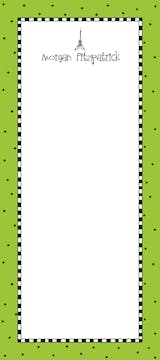 Checks And Dots Lime Notepad