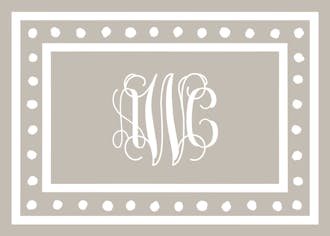 White Dotted Border Taupe Flat Enclosure Card