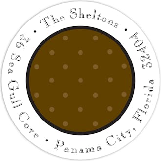 Tiny Dots Chocolate On Chocolate Round Address Sticker