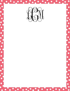 Dotted Edge Coral And White Notepad