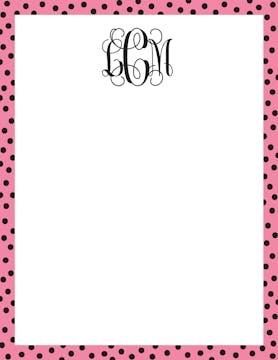 Dotted Edge Deep Pink And Black Notepad