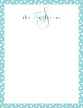 Dotted Edge Aqua And White Notepad