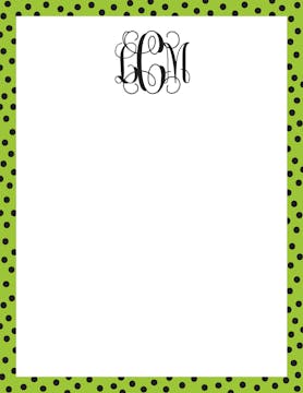 Dotted Edge Lime And Black Notepad