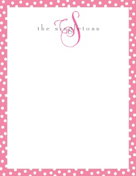 Dotted Edge Deep Pink And White Notepad