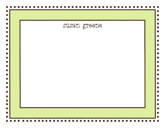 Antique Bead Border Lime & Chocolate Flat Note