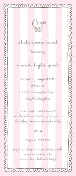Stripes & Lace Pink Invitation