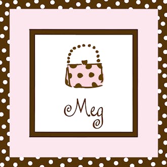 Chocolate Dotted Edge Pink Flat Enclosure Card
