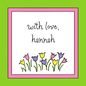 Sweet Pea Flowers Pink And Lime Flat Enclosure Card