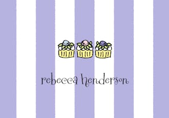 Classic Stripes Lavender Folded Note