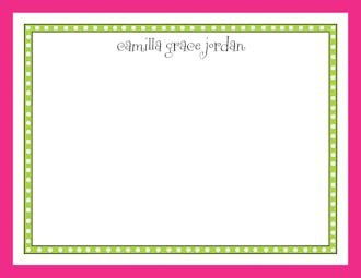 Dotted Border Lime & Hot Pink Edge Flat Note