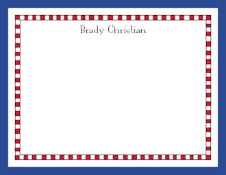 Red Checked Border & Blue Edge Flat Note