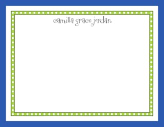 Dotted Border Lime & Bright Blue Flat Note
