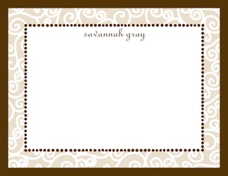 Scrollwork Latte & Chocolate Flat Note