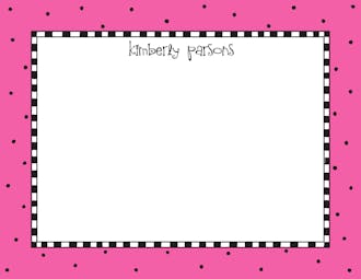 Checks & Dots Bright Pink Flat Note