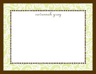 Scrollwork Lime Flat Note