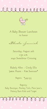 Curly Border Pastel Pink & Lime Invitation