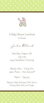 Banded Sweet Dots Lime Invitation