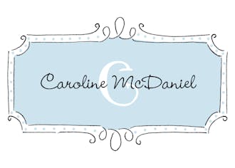 Curly Frame & Dots Blue Folded Enclosure Card