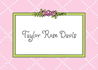 Baby Roses & Dots Pink Folded Enclosure Card