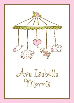 Nursery Mobile Pink Enclosure Card