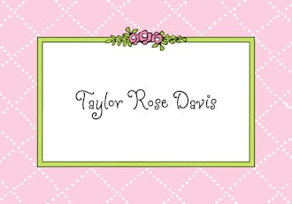 Baby Roses & Dots Pink Folded Note
