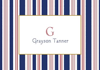 Nautical Stripes Red, White & Blue Folded Note