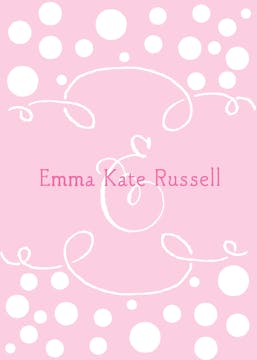 Curly Border & Dots Pink Sticker