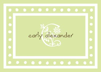 White Dotted Border Lime Flat Enclosure Card