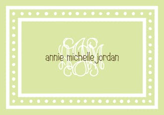 White Dotted Border Lime Folded Note
