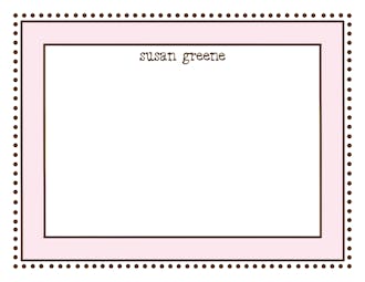 Antique Bead Border Pink & Chocolate Flat Note