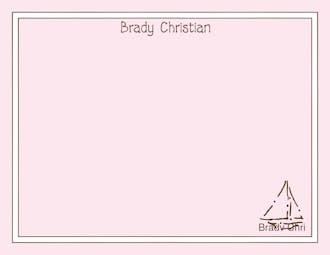 White & Chocolate Border On Pink Flat Note